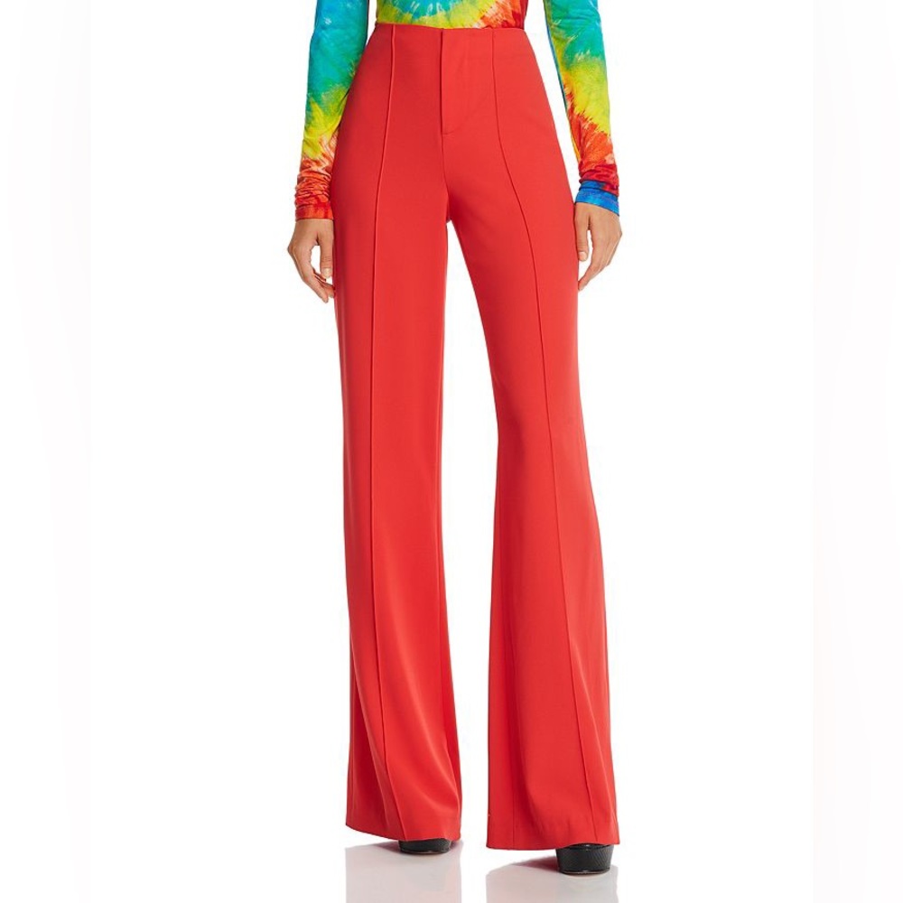 Alice + Olivia Dylan Clean High waist Wide Leg Pant in red women’s size 12